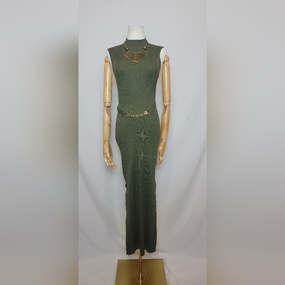 NWT Fashion Nova Gorgeously Lucy Funnel Neck Midi Dress, Size Large
